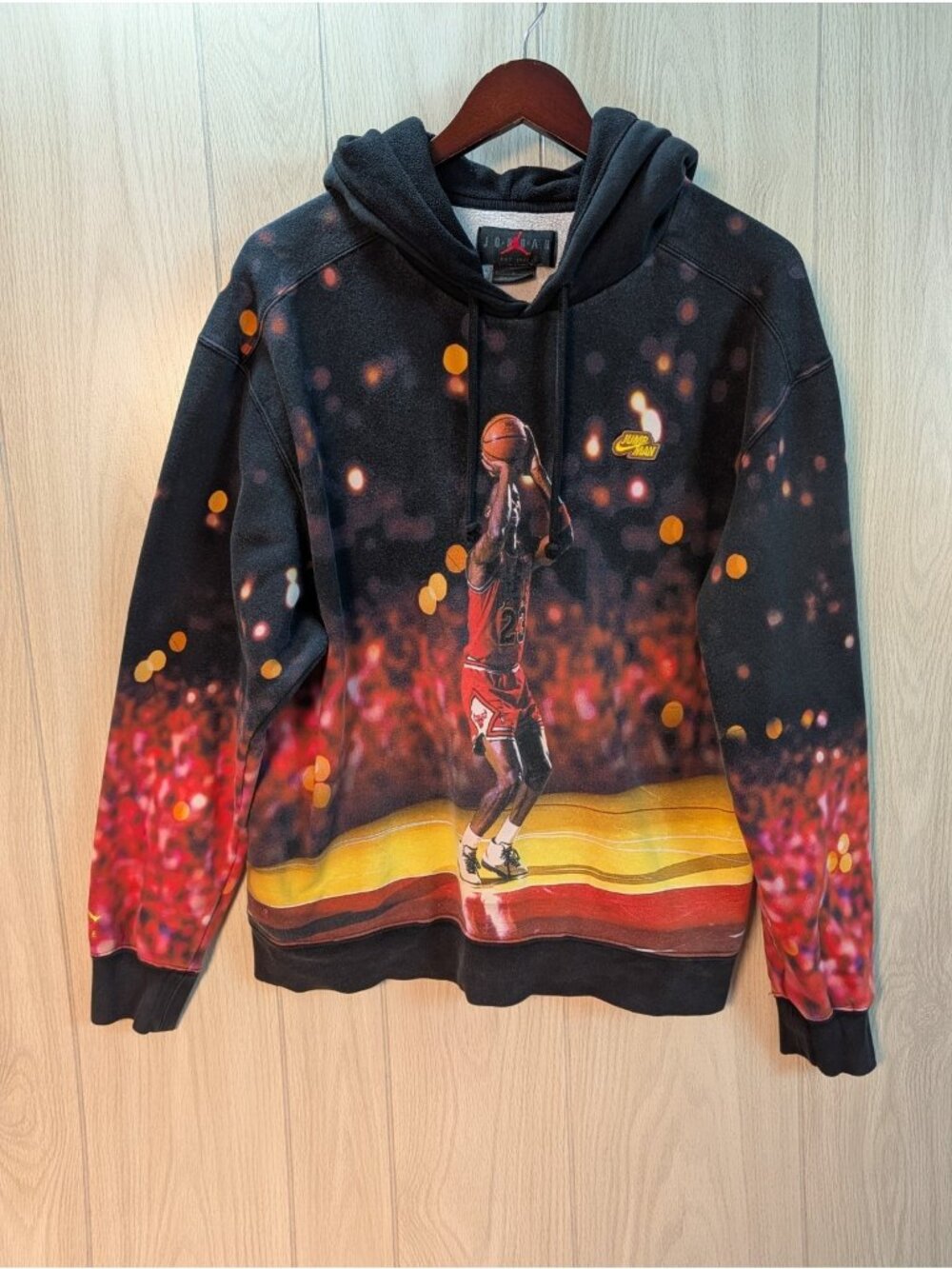 Nike Air Jordan Jumpman Michael Pullover Hoodie Black Red Size Large Rare